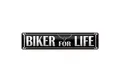 Roomando Metallschild Blechschild Spruch 46x10cm Biker for life Dekoration