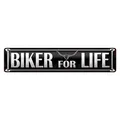 Blechschild Spruch 46x10cm Biker for life Dekoration