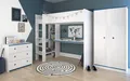 Parisot Jugendzimmer-Set Tivaro, (Kinderzimmer 3-teilig mit Hochbett, Kommode, und Kleiderschrank), integrierter Schreibtisch