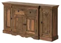MASSIVMOEBEL24 Sideboard Sheesham 160x40x85 grau geölt LEEDS #02