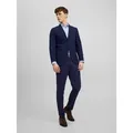 Jack & Jones Anzug JPRFRANCO Extra schmal, pflegeleicht, stilvoll mit fallendem Revers Materialmix, slim fit blau 50
