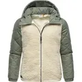 Ragwear Outdoorjacke Leeloo Damen Übergangsjacke aus Teddyfleece mit gesteppten Ärmeln braun XXXL (46)