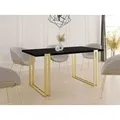 Ausziehbarer Esstisch - Großer Tisch im Loft-Stil mit Golden Metallbeinen 140 bis 240 cm - Industrietisch für das Wohnzimmer - Spacesaver - Schwa... - Schwarz