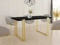 WFL GROUP Esstisch Stella ausziehbar rechteckig loft mit goldenen Metallbeinen (MADE IN EU, erhältlich in 3 Größen – 120/140/160 cm ausziehbar auf 220/240/260 cm), platzsparender Tisch in Holzoptik für Küche, Esszimmer oder Wohnzimmer