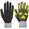 Portwest Arbeitshandschuhe AP55 - Wasserdichter HR Cut Stoßschutz- Handschuh Grau/Schwarz/Gelb Vollständig wasserdicht M
