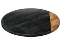 Servierbrett Drehteller Stein Holz schwarz braun 30x4cm Drehplatte Drehbrett