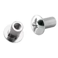 Hülsenmutter M6 mit Rille Flachkopfmutter Länge 11 mm ø 8 mm Stahl vernickelt