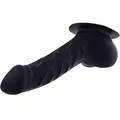 TOYLIE Latex Penishülle Franz Schaftlänge: 14cm schwarz mit Basisplatte zum ankleben an Latexkleidung - stark geäderter Penis-Sleeve mit Hodensack und ausgeprägter Eichel - MADE IN GERMANY