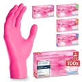 ARNOMED Einweghandschuhe Pink mit 100 Stück/Box, Einmalhandschuhe S, Nitrilhandschuhe, Handschuhe Einweg puderfrei, latexfreie Gummihandschuhe, Einweghandschuhe in XS, S, M, L & XL verfügbar