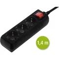 Hama Distribution Panel 3-Way 45° with Switch (3x, 1.40 m) (00030392)