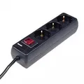 Steckdosenleiste 3-fach mit Schalter, 1,4 m, Schwarz (00030392)