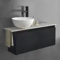Alpenberger Badmöbel-Set Waschtisch mit Unterschrank & Keramikplatte 55-100 cm, Nano-Becken