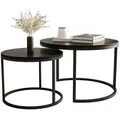 Selsey Couchtisch 2er Set  Bello , schwarz , Maße (cm): H: 46  Ø: 70