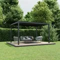 Ximax Pergola Shade Aluminium 300 cm x 400 cm Dunkelgrau inkl. Beleuchtung