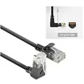 ACT Slimline Netzwerkkabel U/UTP CAT6A LSZH RJ45 Abgewinkelt Unten Zu Gerade 1 m Schwarz