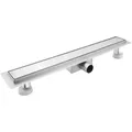 Duschrinne 60cm Edelstahl Flach Komplettset Siphon Haarsieb Badezimmer