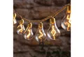 Lights4fun LED-Lichterkette 10er transparente Glühbirnen-LED-Lichterkette auf Naturseil mit Timer