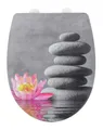WENKO WC-Sitz Water Lily, strukturierte Oberfläche, Toilettendeckel mit Absenkautomatik, aus bruchstabilem Thermoplast, 36,5 x 45 cm, mehrfarbig