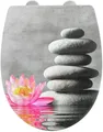 WENKO WC SITZ WATER LILY mit Absenkautomatik Toiletten Deckel Relief See Rosen