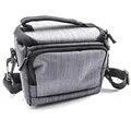 vhbw Polyester Foto-Tasche grau kompatibel mit Kamera Nikon 1 S1, 1 V1, 1 V2, D100, D200, D300, D3000, D3200, D3300, D40, D50, D500, D5000, D5100, D5200