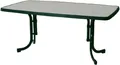 Sieger Boulevard-Klapptisch mit mecalit-Pro-Dekorplatte, 150 x 90 cm, smaragdgrün, Marmordekor weiß