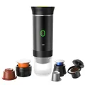 Tragbare 3-in-1 Kaffeemaschine mit Akku – Mini Espressomaschine für unterwegs mit USB-C Selbsterhitzung – Kompatibel mit Nespresso, Dolce Gusto Kapseln & Gemahlenem Kaffee – Perfekt für Camping