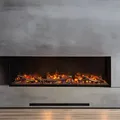 muenkel design wall fire electronic PRO FL 1610 [Opti-myst Elektrokamineinsatz Wandeinbau]: Glasscheibe links - ohne Dekoholz - Mit Heizung - Tank