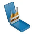 Gedore Splinttreiber-Satz inkl. Metallklappkassette, 6-teilig, Stahl/Lackierung, Silber/Blau