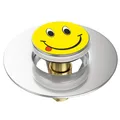 Sanilo Waschbeckenstöpsel "Smiley", 340 mm - 380 mm, Gelb, Rund