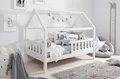 ANGEBOT Hausbett "Kay" inkl. Rollrost B-WARE Kiefer massiv weiß 80x160 cm