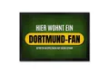 speecheese Fußmatte Hier wohnt ein Dortmund Fan Fußmatte mit Rasen Motiv Fußball Tor