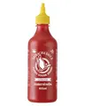 FLYING GOOSE Sriracha Chilisauce, mit Ingwer, scharf, gelbe Kappe, scharfe Würzsauce aus Thailand, 1 x 455 ml
