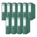 Donau Premium Ordner Breit 10er Pack/DIN A4 / 7,5 cm / 10 Stück/Grün/Kunststoffbezug PP/Carton Papier Schlitzordner Büroordner Aktenordner Ringordner/Grünen Punkt