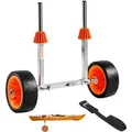 VEVOR Kajakwagen, 113 kg, Kanuwagen mit 19,1 cm Vollgummireifen & 4 m Spanngurt, Bootswagen zum Transportieren von Kajaks, Kanus, Paddleboards, Jon-Booten, Wassersportgeräte, 560x190x485 mm