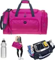 Sporttasche Reisetasche groß Elephant Trainer Large 55 cm 40 Liter Saunatasche Fitnesstasche Freizeittasche Fußball Tasche 1243 Rosa Pink + Flasche