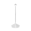 Zafferano, Pina Pro Lampe mit Silberfarbenes Blatt, Wiederaufladbar und Kabellos mit Touch Control, Geeignet für den Innenbereich, Dimmer, 2700 K, Höhe 29 cm