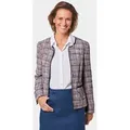 GOLDNER Jerseyblazer Eleganter Wollblazer mit Rundhals Stilvolle Businessjacke mit 2-Wege-Zipper, Taschen und Langarm rot|weiß 50