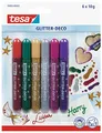 tesa Glitter-Deco Glitzerstift, Standard, 6-er Packung