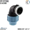 40 mm x 1 1/4" Unidelta PE PP Fitting Klemm Verbinder Winkel 90° x Innengewinde