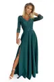 Numoco Abendkleid Amber Maxikleid Partykleid Cocktailkleid langes Kleid mit Spitze, grün (DE/NL/SE/PL, Alphanumerisch, L, Regular, Regular, Grün)