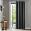 Deconovo Verdunkelungsvorhang Blickdichter Vorhang mit Ösen Gardinen Wohnzimmer 1 Stück, Verdunkelung Lärmschutz Thermogardine Dicke Vorhänge Kälteschutz grau 132 cm x 160 cm