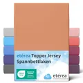 etérea Jersey Topper Spannbettlaken 180x200-200x200 cm Pfirsich für 5-10 cm Steghöhe 100% Baumwolle - Oekotex Spannbetttuch Matratzen Bett Bezug - Bettlaken 180x200cm - 200x200cm Gelb