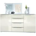 Vladon Sideboard, Creme, Holzwerkstoff, 139x72.5x35 cm, Wohnzimmer, Kommoden & Sideboards, Sideboards