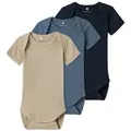 Name It Kurzarmbody NBNBODY 3P SS SOLID RIB NOOS (Packung, 3-tlg) blau 62