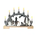 Schwibbogen Grau Weihnachtsschlitten Lichterbogen Weihnachtsdeko
