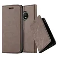 Cadorabo Hülle kompatibel mit Motorola Moto G5 aus Premium Kunst Leder Flip Klappbare Stoßfeste Magnetische [Standfunktion] [Kartenfächern] Cover Hülle für Motorola Moto G5 Tasche in Braun