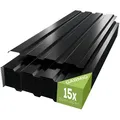 GARMIO® Profilblech Trapezblech Amalfi 115 Set 15 Stück Dachblech 115x45 cm, verzinkter Stahl schwarz