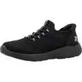 Rieker Damen Sneaker Textil Weite G rutschfest bequem Gummizug Momosoft M5066, Größe:40 EU, Farbe:Schwarz - Schwarz - 40