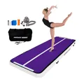 AirTrack Nordic Home 3m Special Edition Mehrfarbig mit Luftpumpe, Turnmatte Aufblasbar, für Gymnastik, Yoga - Langlebig & Einfach zu Transportieren Matte Sport, Air Track Gymnastikmatte (Lila)
