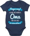 Baby Body Junge Mädchen - Sprüche - Ich habe eine verrückte Oma blau - 3/6 Monate - Navy Blau - babystrampler großeltern babymode witzig spruch omi bodys strampler mit lustigen sprüchen spruche